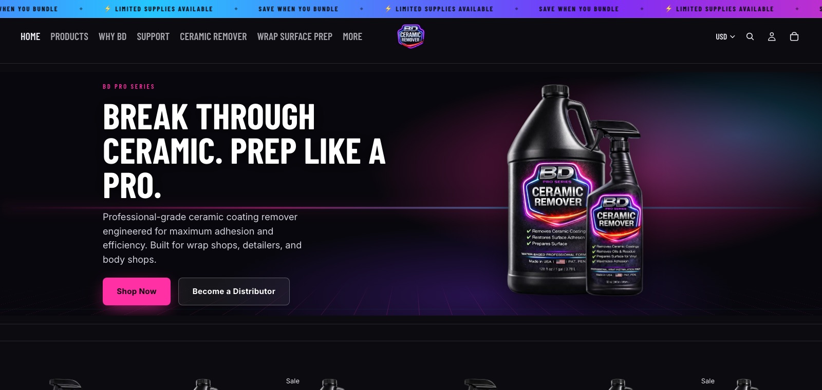 BD Pro Series Ceramic Remover online store built by WebDevAuto