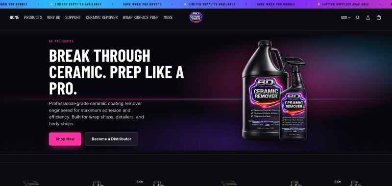BD Pro Series Ceramic Remover online store built by WebDevAuto