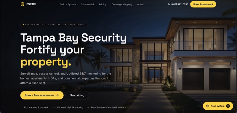 Fortifi Security website built by WebDevAuto