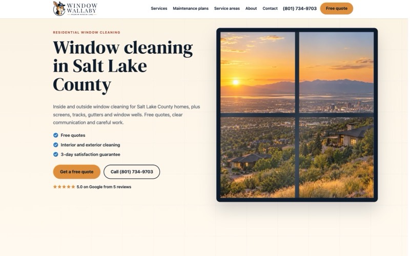 Window Wallaby website built by WebDevAuto