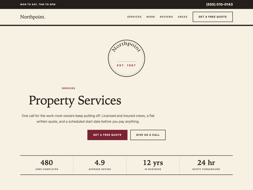 The Foundry design in the Oxblood palette